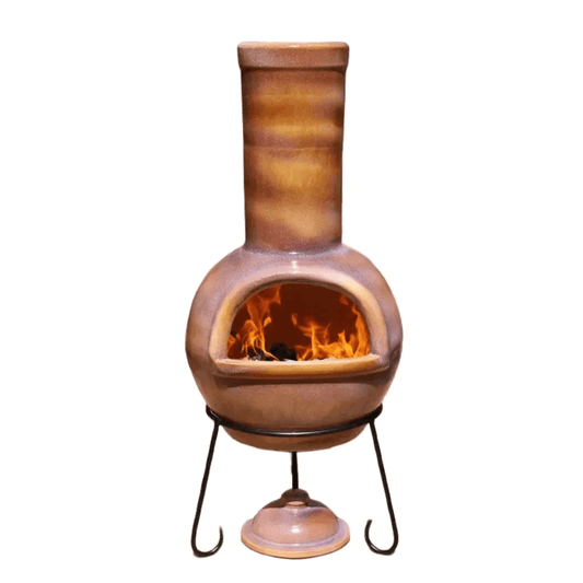 Sempra Large Chimalin AFC Chimenea in Glazed Caramel inc Stand & Lid