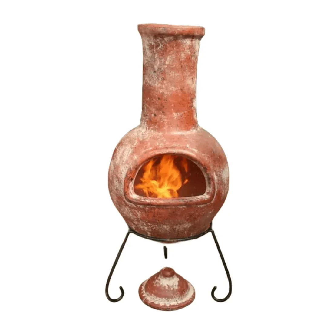 Colima Large Mexican Chimenea in Red