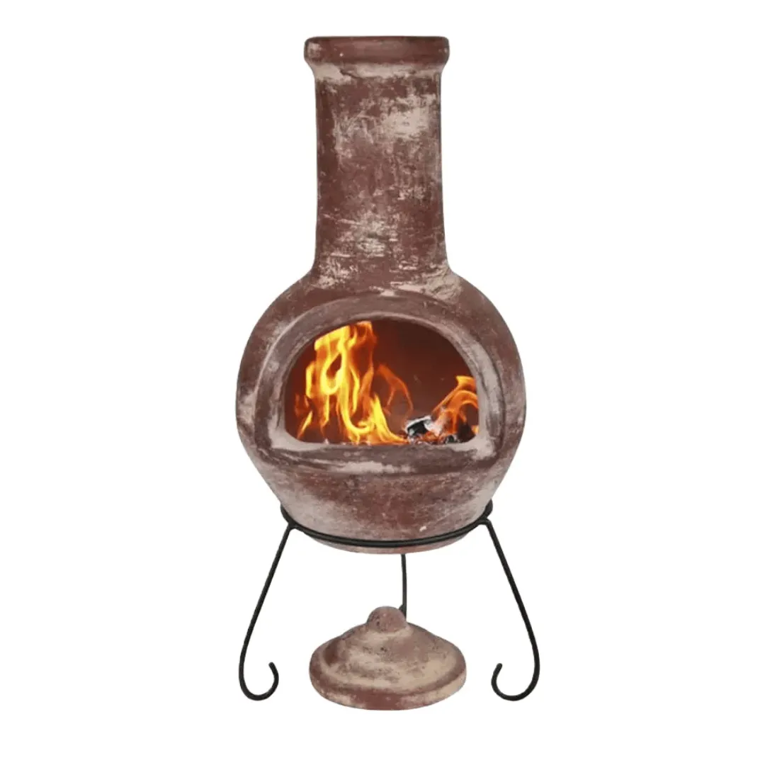 Colima Large Mexican Chimenea in Red