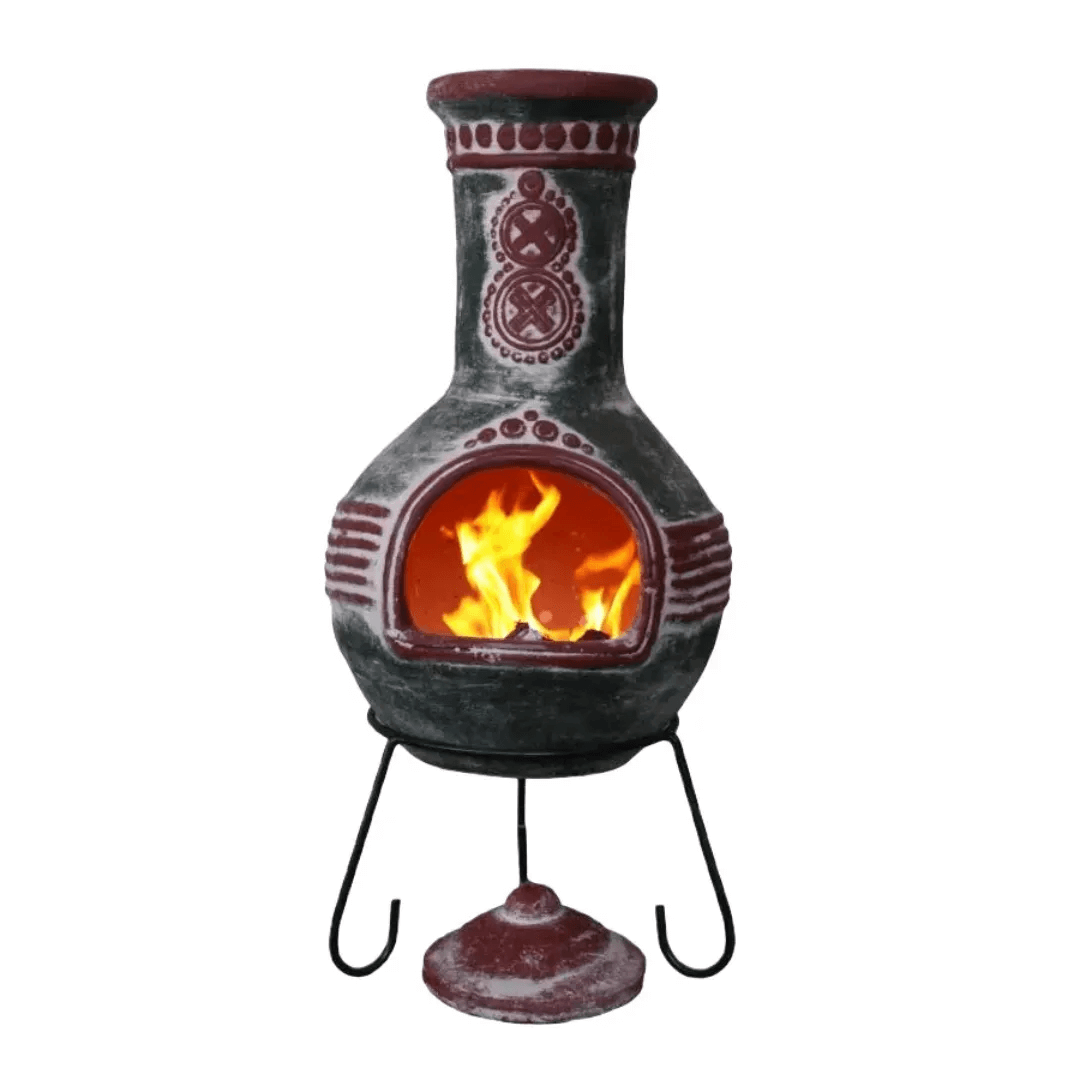 Azteca X-Large Mexican Chimenea in green and red