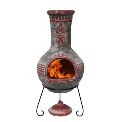 Azteca X-Large Mexican Chimenea in green and red