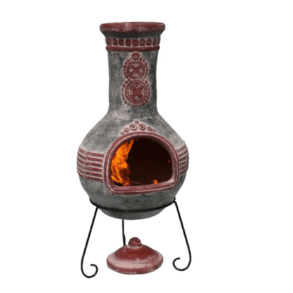 Azteca X-Large Mexican Chimenea in green and red