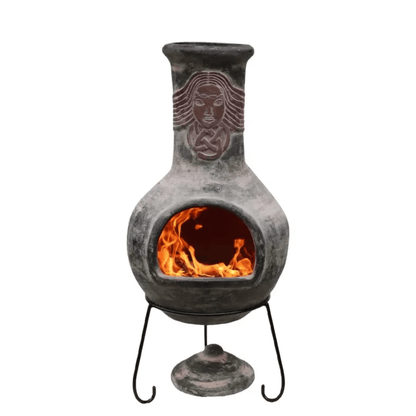 Boudicca Extra-Large Mexican Chimenea, inc Stand & Lid