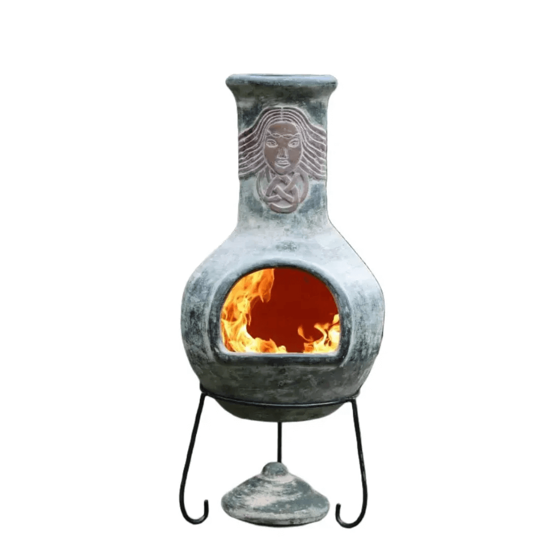 Boudicca Extra-Large Mexican Chimenea, inc Stand & Lid