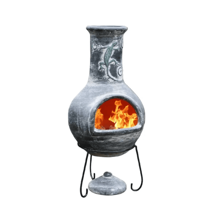 Extra-Large Iguana Mexican Chimenea in Grey