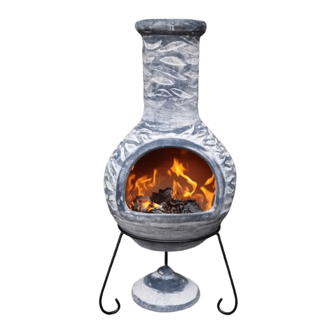 Olas XL Mexican Chimenea in Bluey Grey