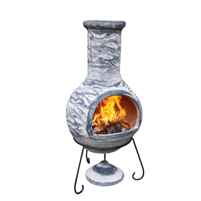 Olas XL Mexican Chimenea in Bluey Grey