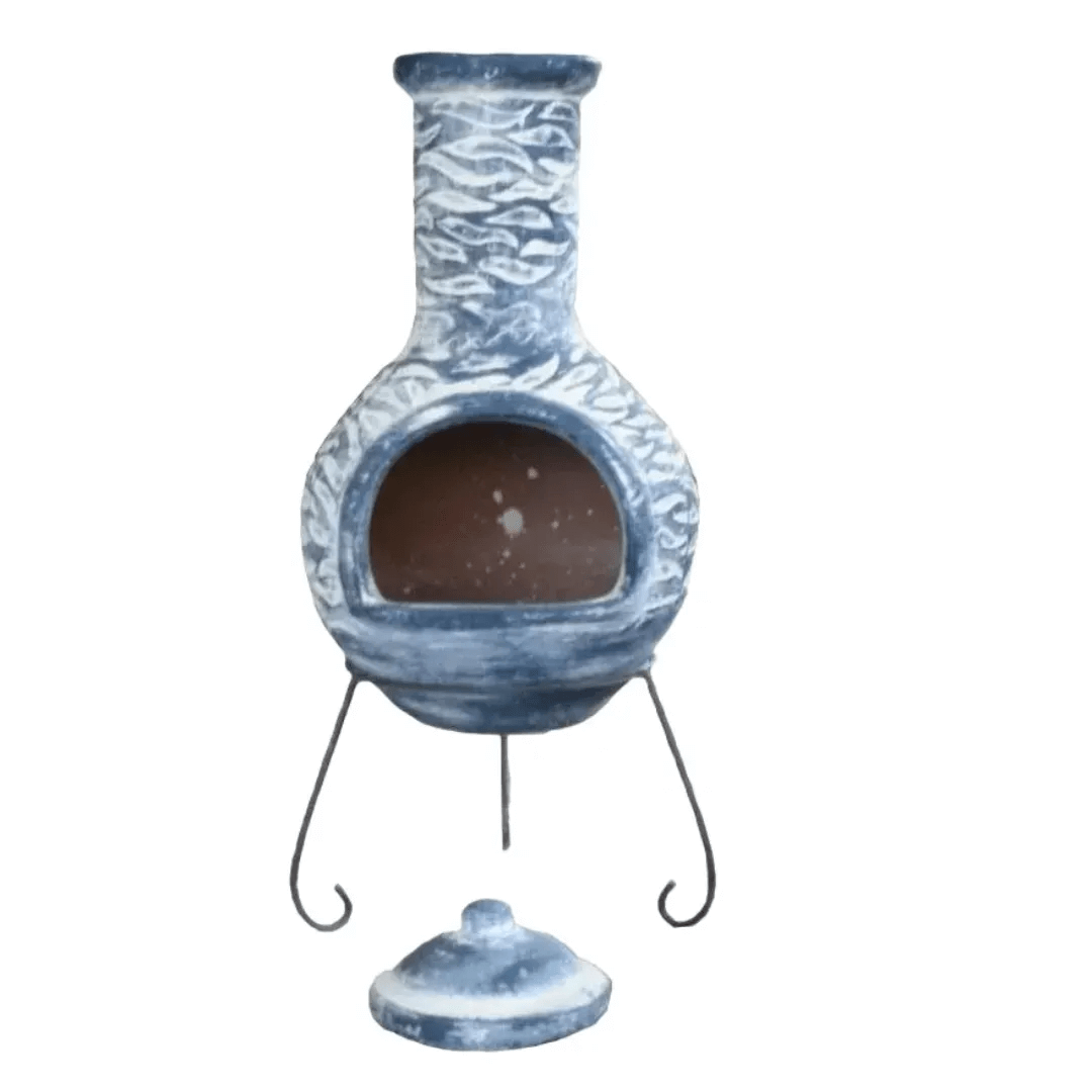 Olas XL Mexican Chimenea in Bluey Grey